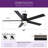 Homelover 52" Modern Flush Mount Ceiling Fan With Light Low Profile DC Reversible Ceiling Fan Dual‑Sided Blades 3Cct Dimmable Reversible Dc Motor Timer Memory-1945402439-1945402438