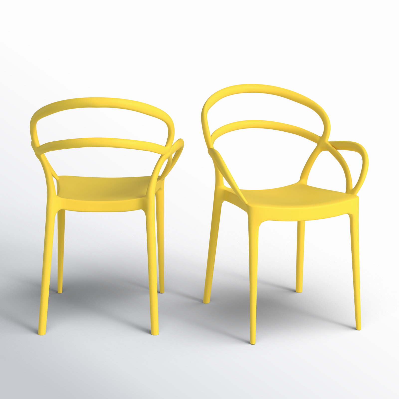 Farrah Stackable Patio Armchair, Yellow