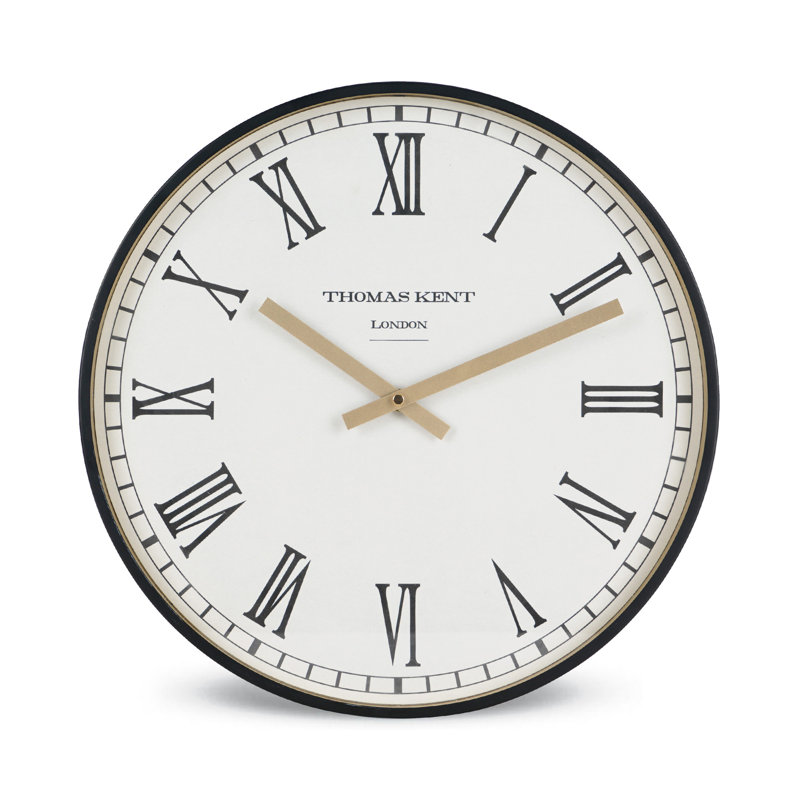 Modern Contemporary Round Luxury 15.75" Metal Wall Clock, White