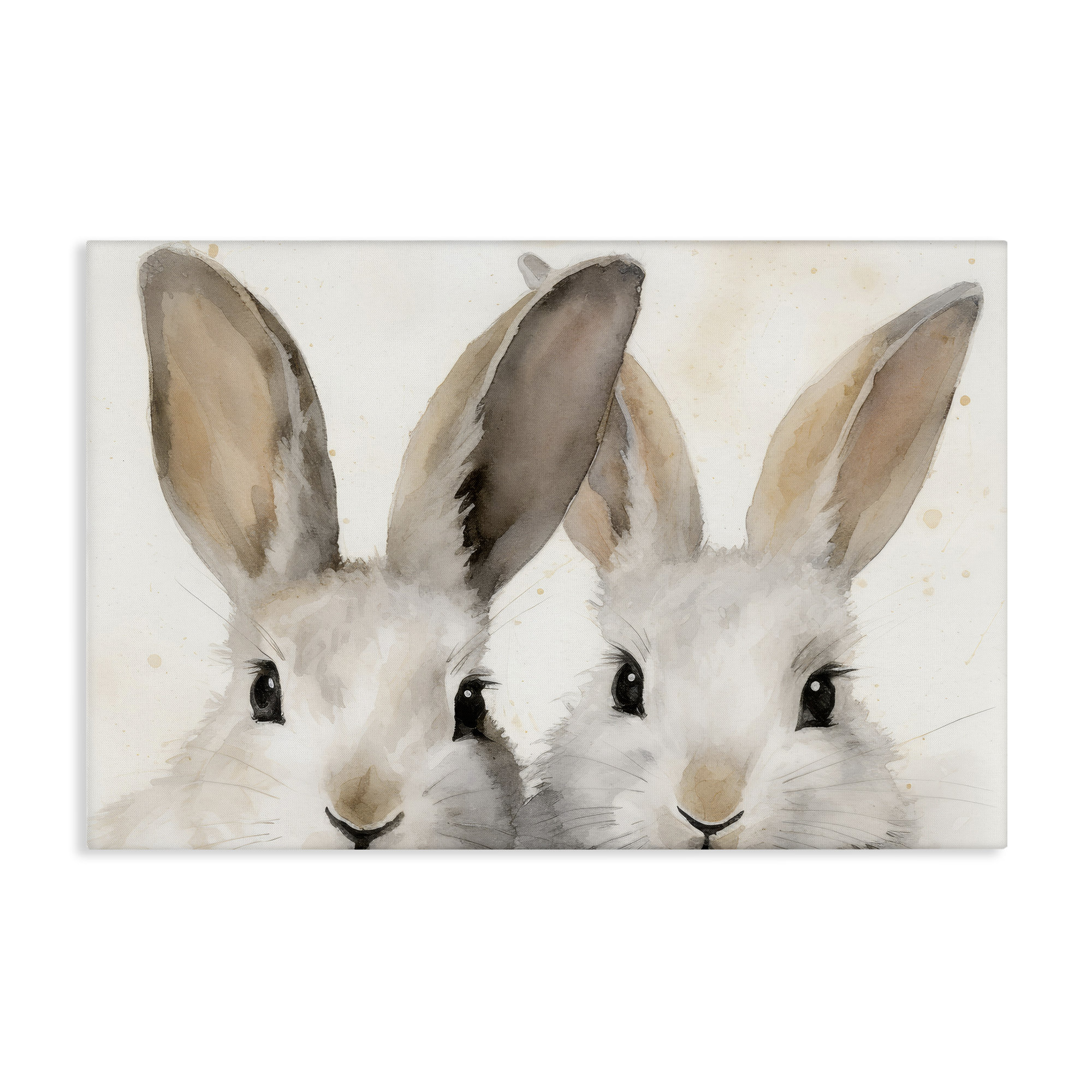 August Grove® Two Peeking Rabbits Canvas Wall Art by Petal Prints ...
