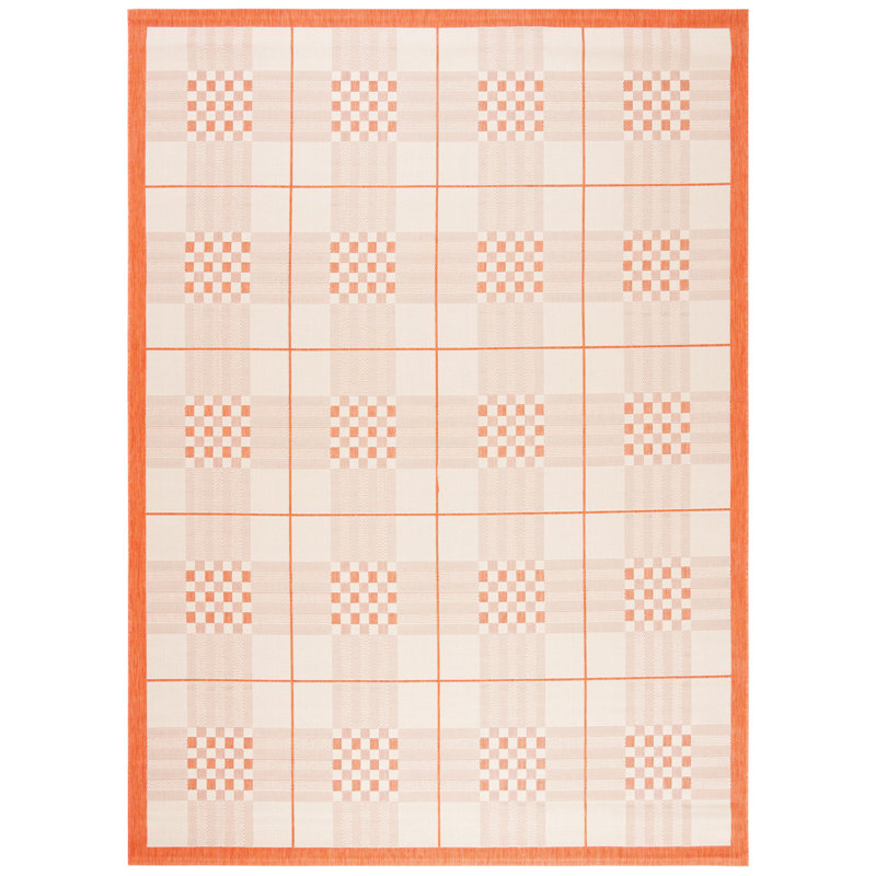 Debriana Performance Plaid Indoor/Outdoor Area Rug, Rectangle 6'7" x 9'6"