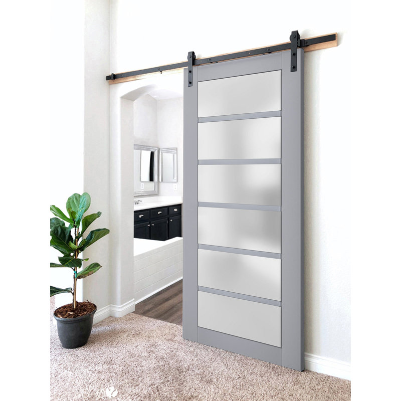 Porte de grange Veregio, 18 po x 80 po, Gris
