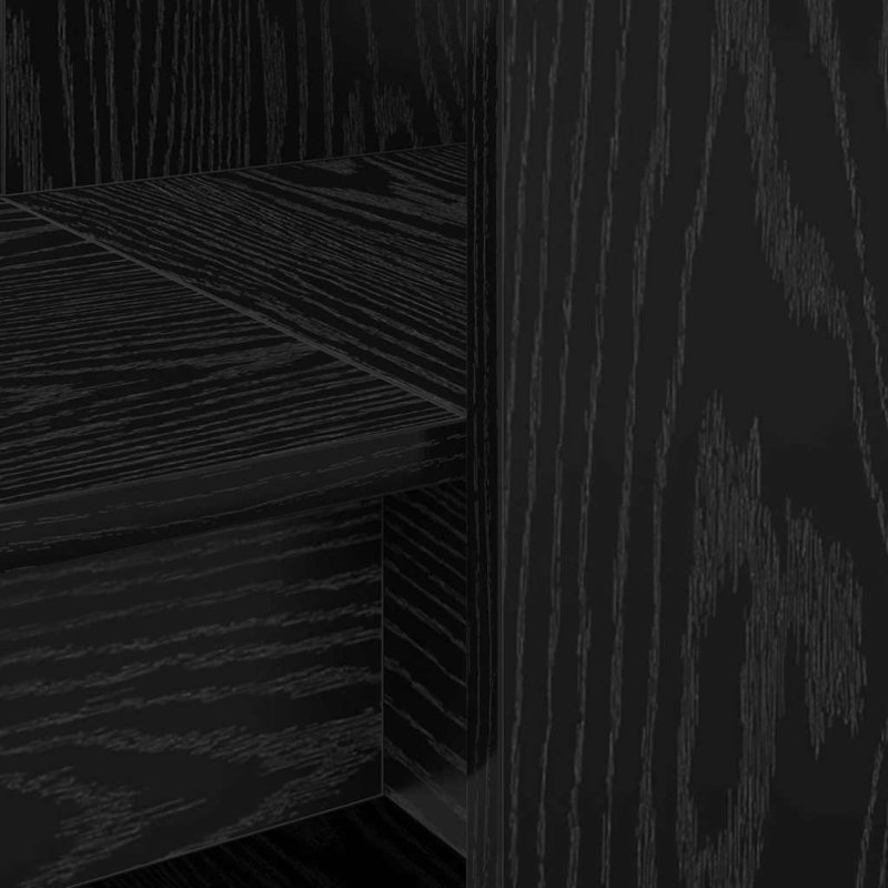 Desk With Shelf 122 X 67 X 145 Cm Engineered Wood, Black Oak