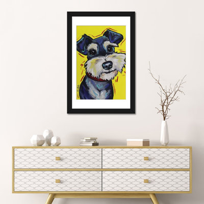 Reproduction sur toile tendue «Schnauzer Mr Foozootie» de Hippie Hound Studios