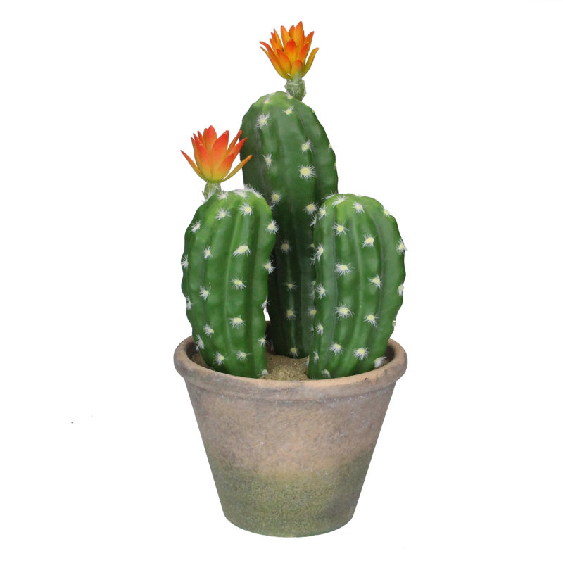 Cactus artificiel 12,5 po dans un panier