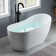 59" x 28" Freestanding Soaking Acrylic Single Slipper Bathtub with Reversible Drain