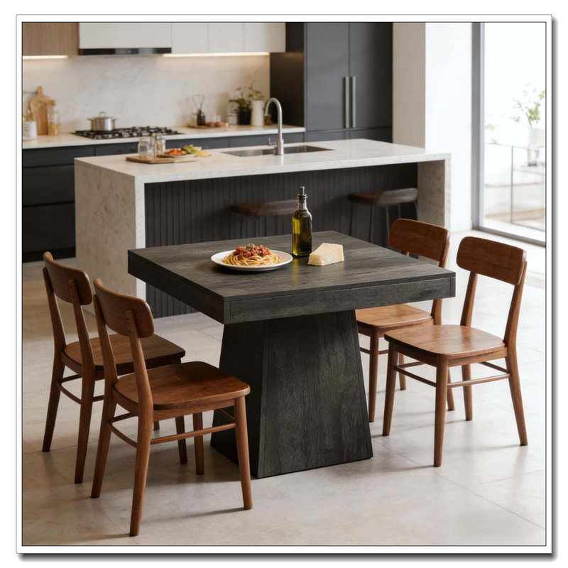 Table carrée, table basse, Gris foncé