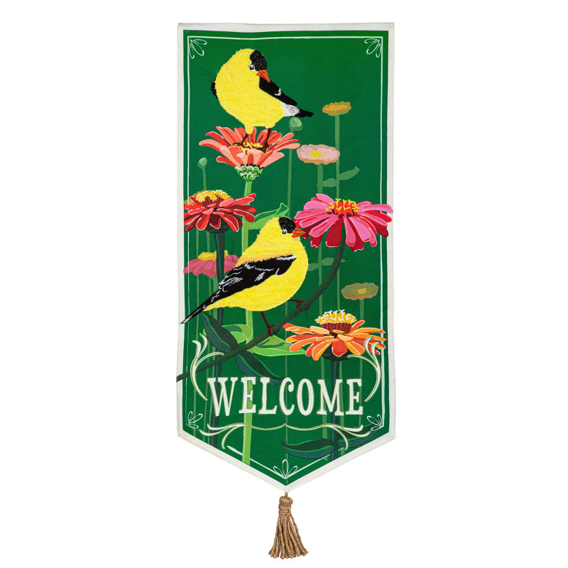 Décoration de pinsons et de fleurs à impression éternelle