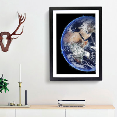 Eastern Hemisphere of Planet Earth - Picture Frame Graphic Art Print