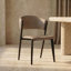 Chaise de salle à manger en cuir avec dossier incurvé à dossier en cascade et pieds en fer thermolaqué Collection Cedarburg-106852440-124128181