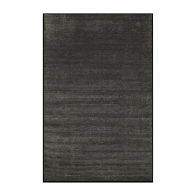 Tapis en laine et en polyester tissé à la machine de couleur unie avec Tapis décoratif, Rectangle 8 pi x 10 pi