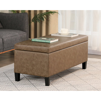Faux Leather Lift Top Storage Bench