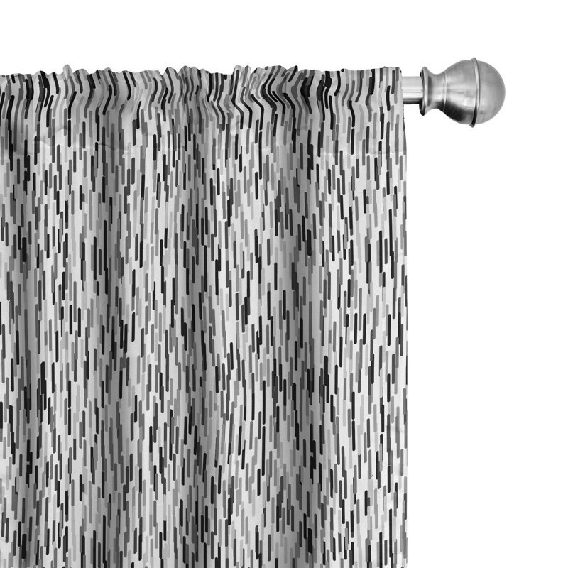 Abstract Semi-Sheer Rod Pocket Curtain Panels, 28" x 84"