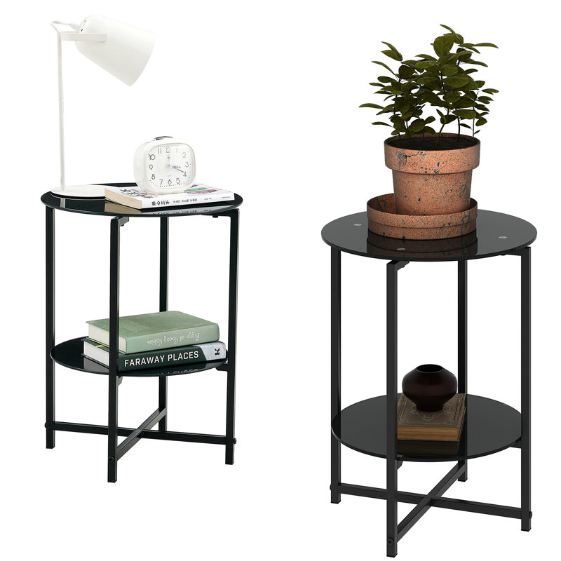 Glass Top End Table Set