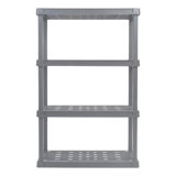 4-Tier Large Plastic Garage Storage Shelving Unit, Gray (18 W x 56 H x 36 D) 