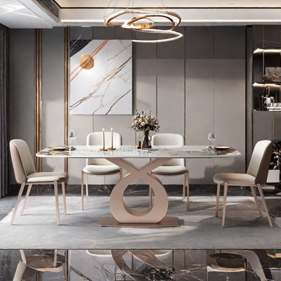 Light luxury modern simple dining table set
