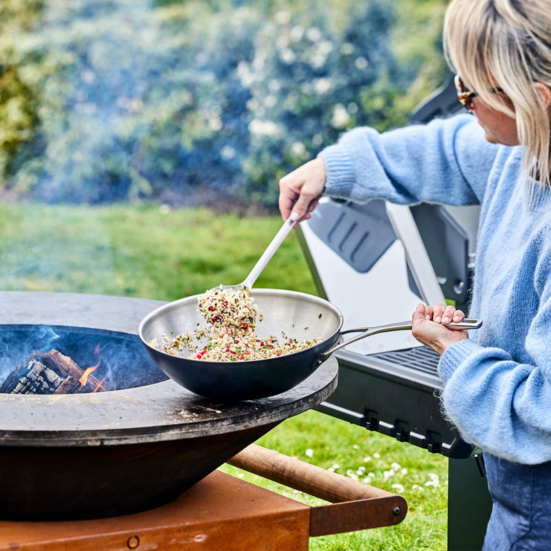 Demeyere Black 5 Stainless Steel With Ceramic Exterior Coating 3.2-Qt Wok