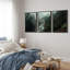 "Misty Forest Landscape", "Hazy Moody Dark Green River Nature", Tranquil Panoramic Modern Rustic Woodland Wall Art-91258538-119385155