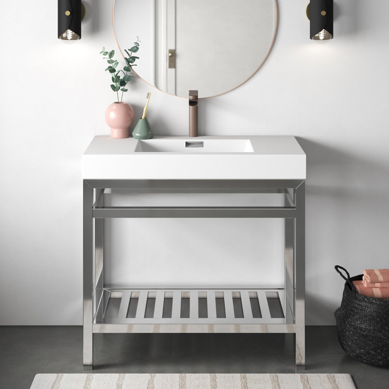 Ensemble de meuble-lavabo simple 36 po Halesowen, Chrome