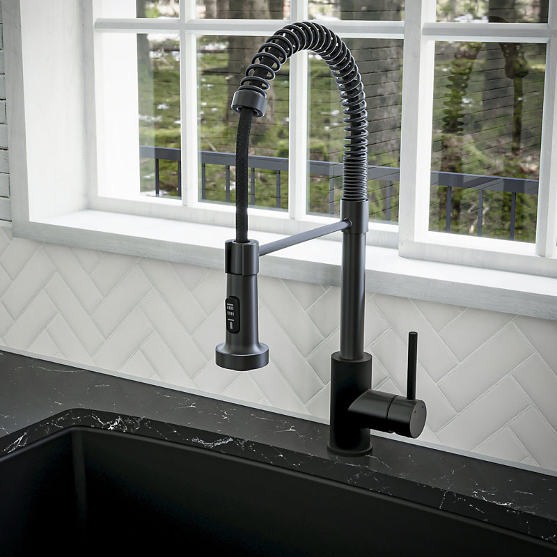 Karran Kadira Pull Down Kitchen Faucet, Matte Black