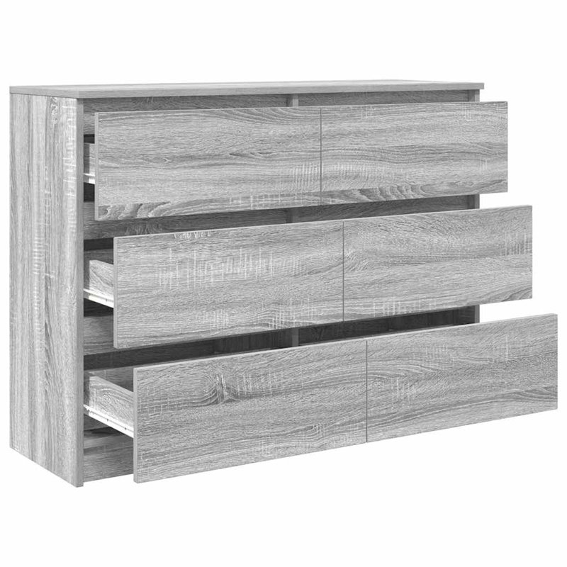 Sideboard 100X35x76 Cm Engineered Wood, Grey Sonoma