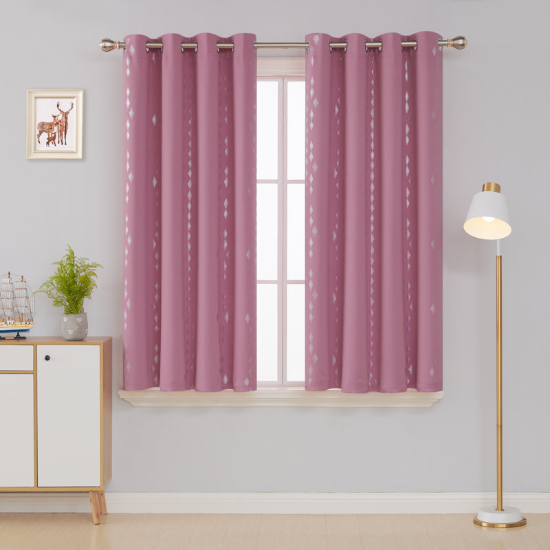 Bedolla Room Darkening Curtain Pair, Pink, 51" W x 62"L