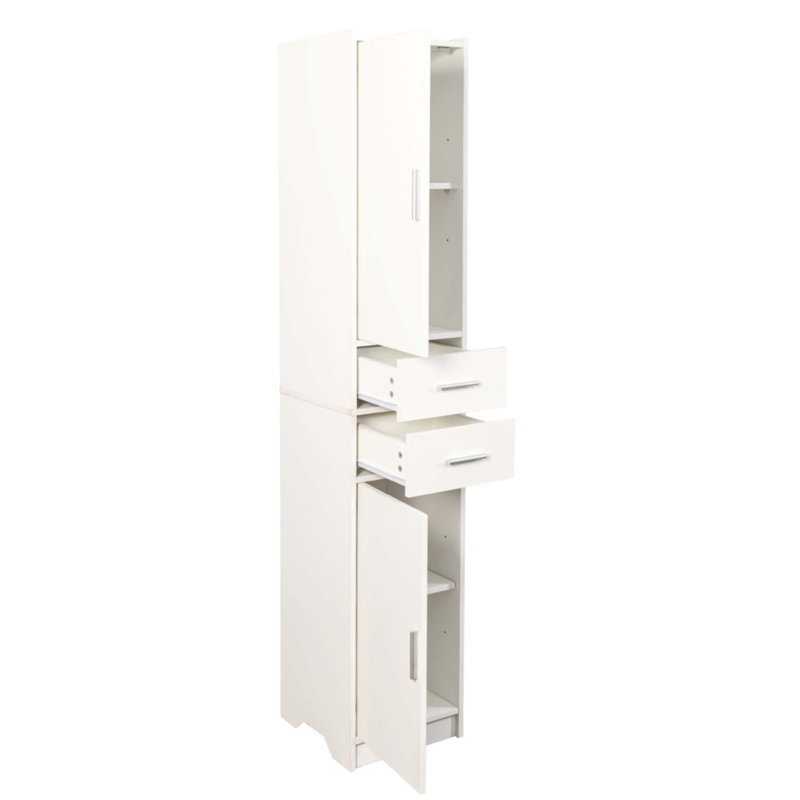 Armoire de rangement pour salle de bain de 70,87 po de hauteur avec 2 portes et 2 tiroirs