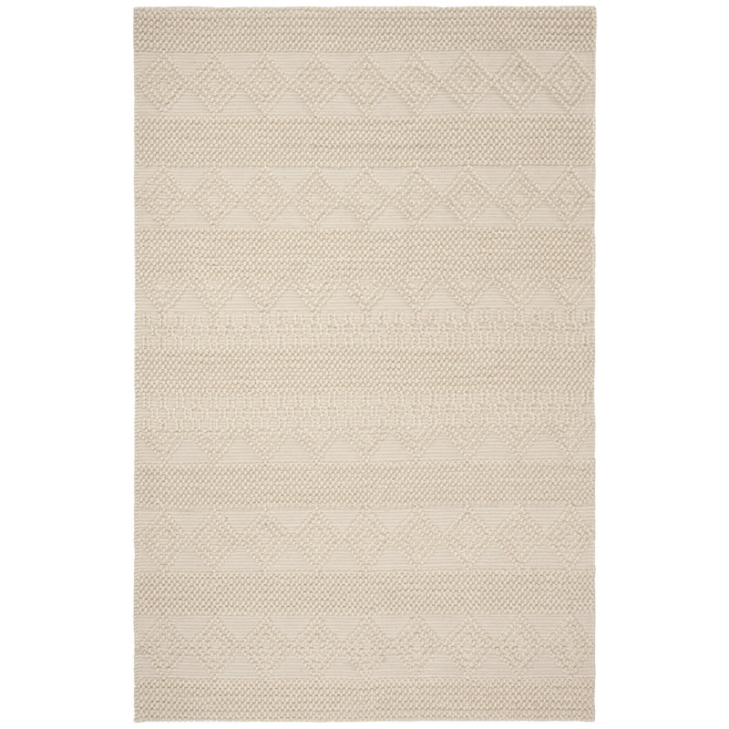 Natura Handwoven Wool/Cotton Beige Area Rug, Rectangle 3' x 5'