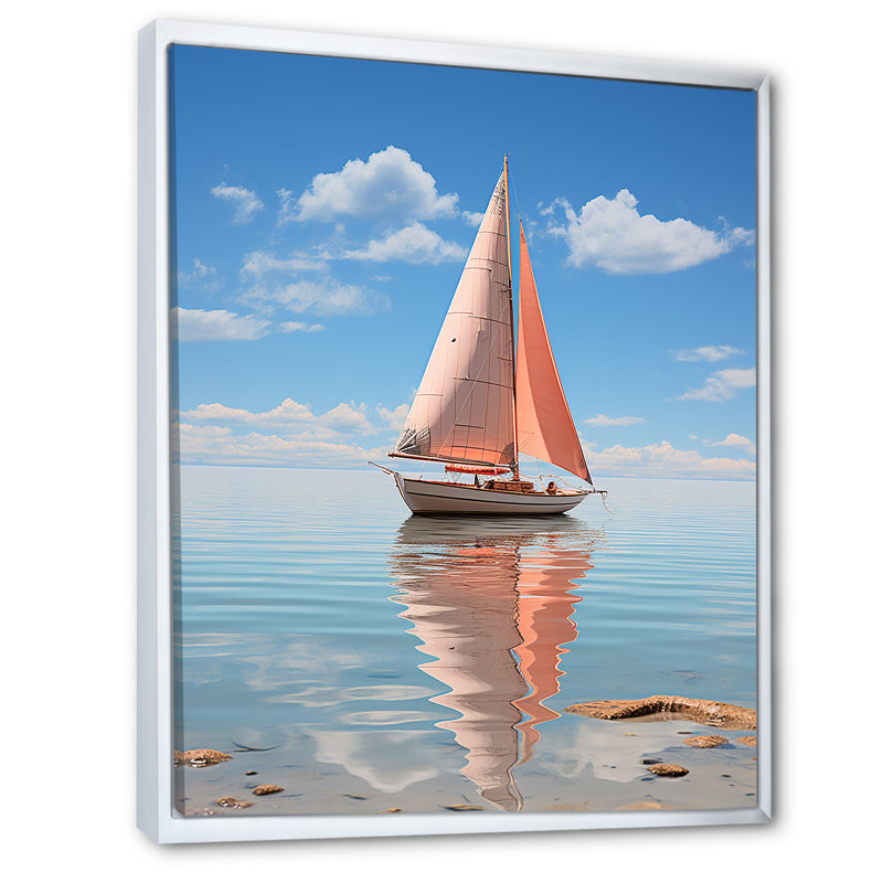 Horizon I, impression sur toile, Cadre flottant blanc, H 44 po x l 34 po x P 1,5 po