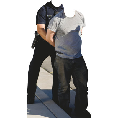 SS11186 Police Officer Cop Arresting Man Person Criminal Robber Stand In Cardboard Cutout Standee Standup