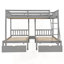 Lit superposé double au-dessus de simple et simple, lit en bois triple avec tiroirs et garde-corps pour un gain de place et de sécurité-2052763107