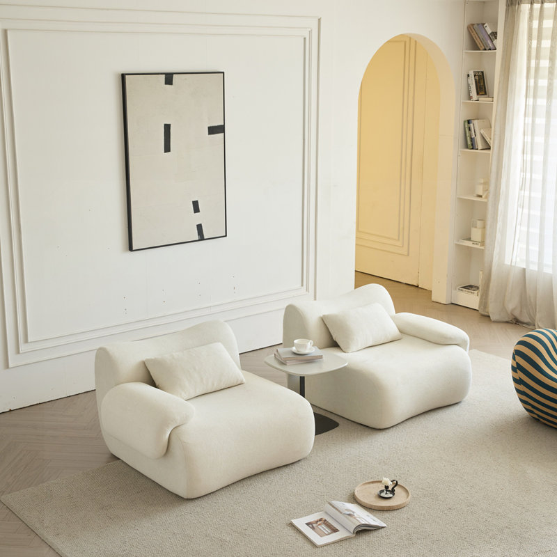 Canapé moderne à compression avec siège profond, H 26,7 po x l 78 po x P 39,4 po, 2, Beige