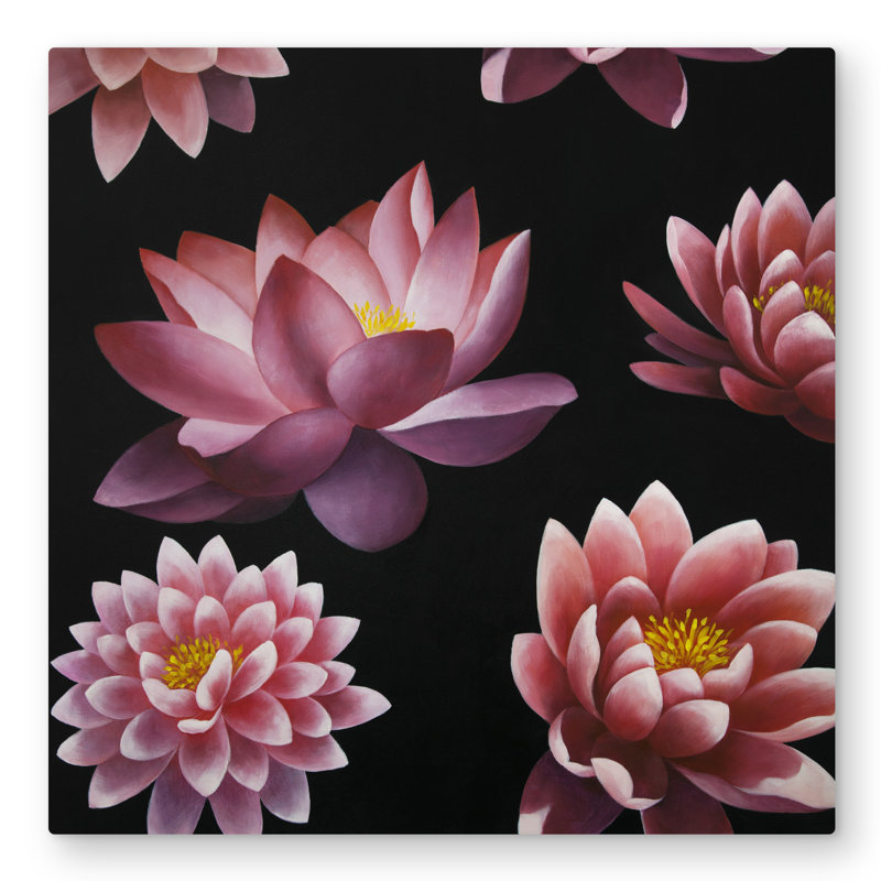 Lotus Flower Pattern - Pink Metal Print for Home Decor