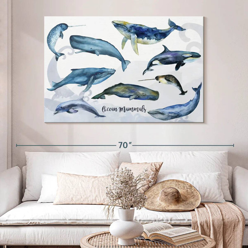 Brampt Ocean Mammals Chart, 34" H x 51" W