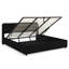 Lit plateforme tapissier hydraulique avec rangement et tête de lit intégrée-563849615
