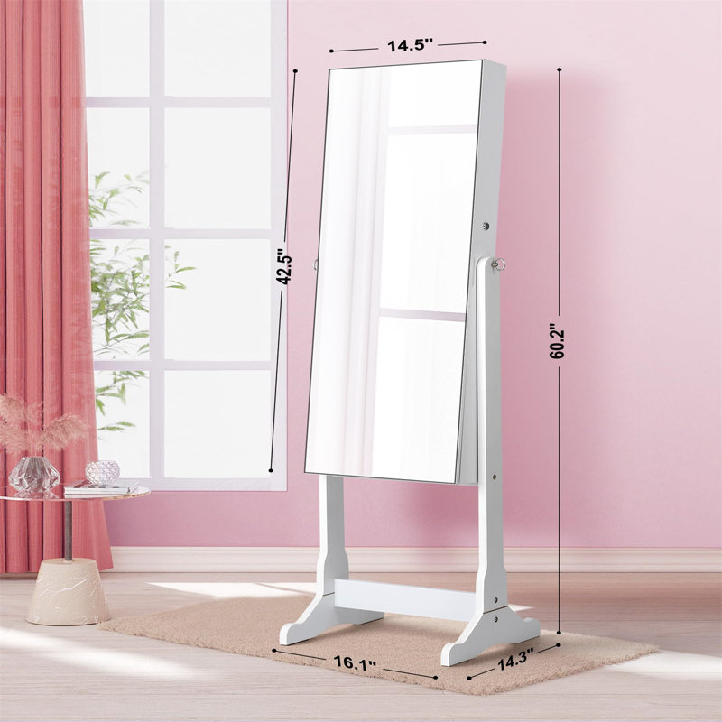 Miroir à bijoux élégant Elegant - Cadeau parfait pour elle, Blanc