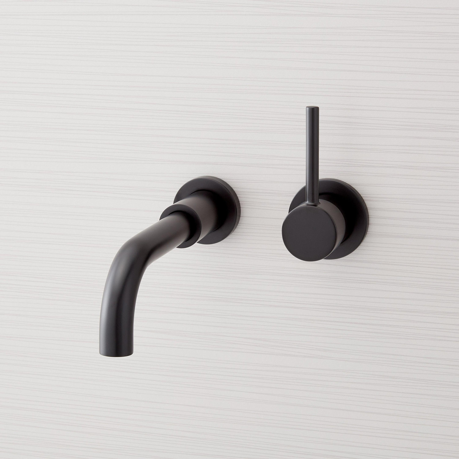 Lexia Wall-Mounted Widespread Bathroom Faucet, Matte Black