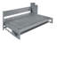 Lit escamotable double avec bureau à levage hydraulique, gris