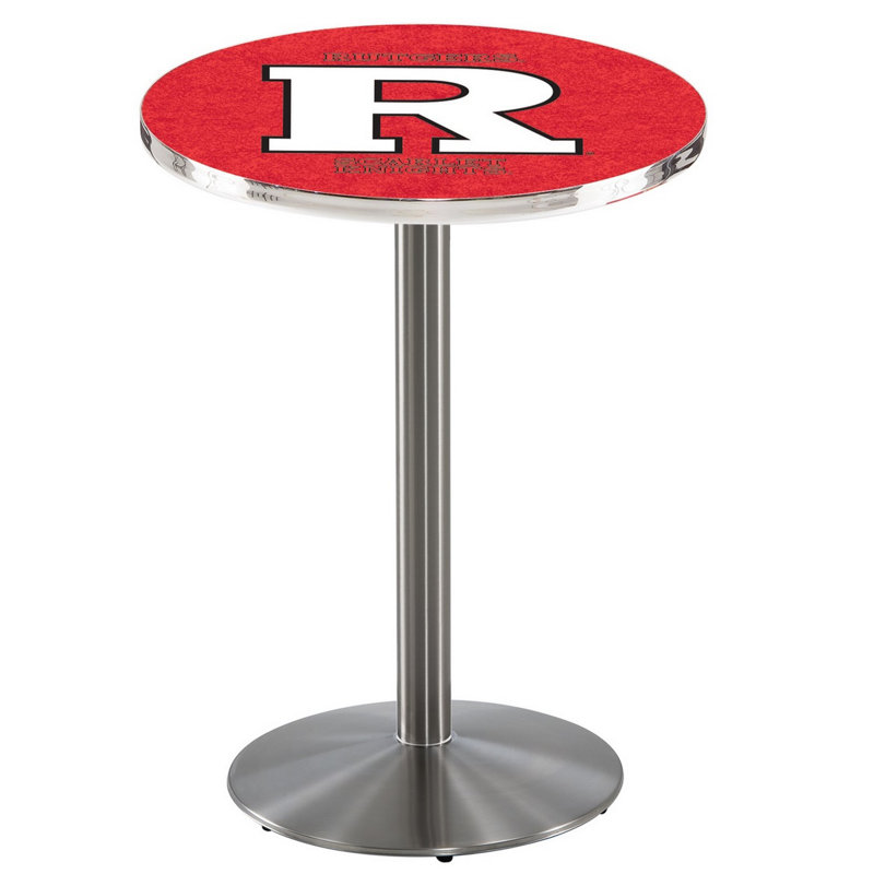 Round Metal Base Dining Table, Stainless Steel, Rutgers