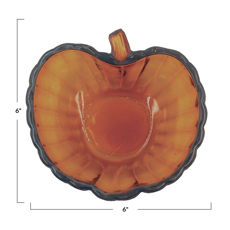 Amber Glass Pumpkin Bowl