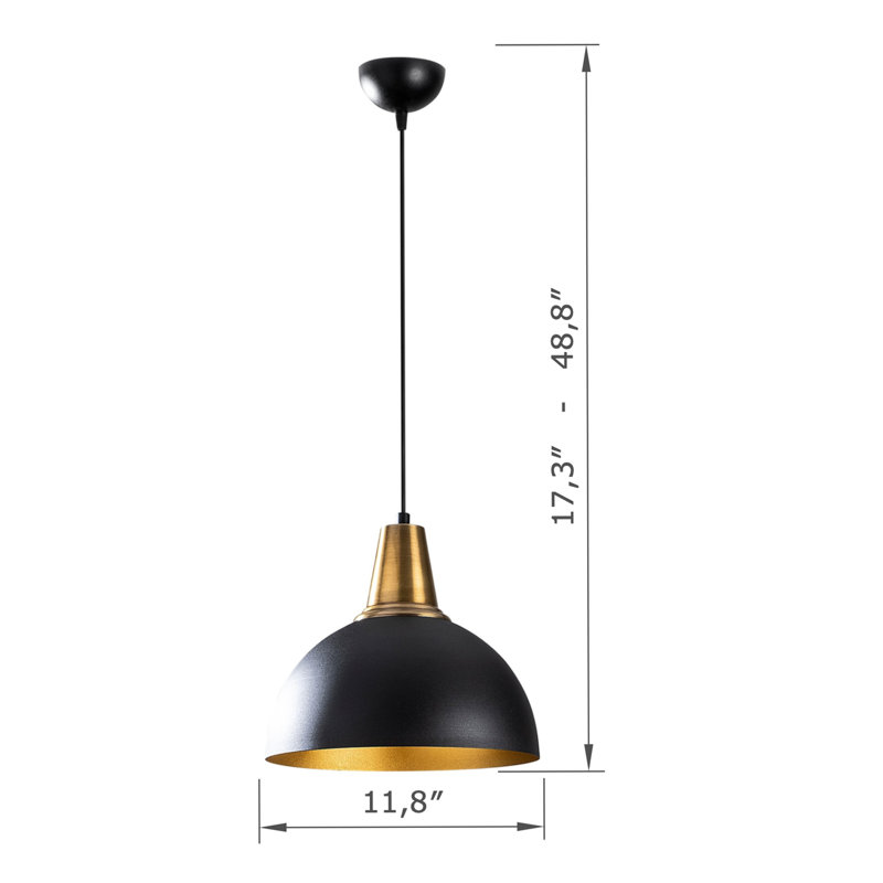 Luminaire suspendu en forme de dôme à 1 lumière Excalibur