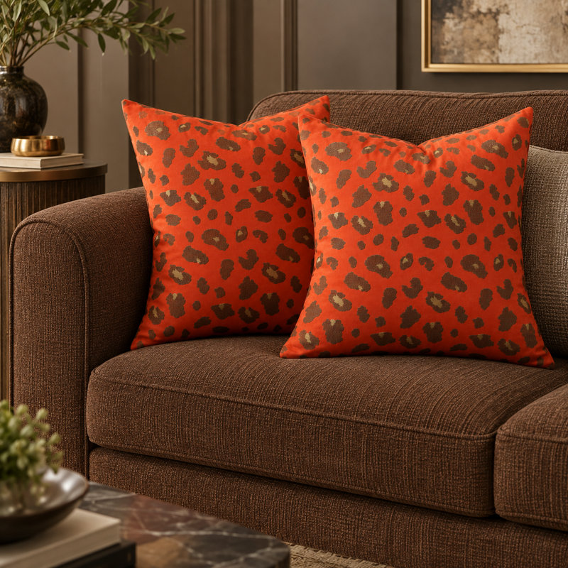 Animal Print Square Pillow Cover & Insert