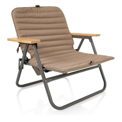 Descanso Padded Beach Chair, Low Camping Chair with Removable Washable Cover, Backpack Beach Chair Lethel by Ebern Designs