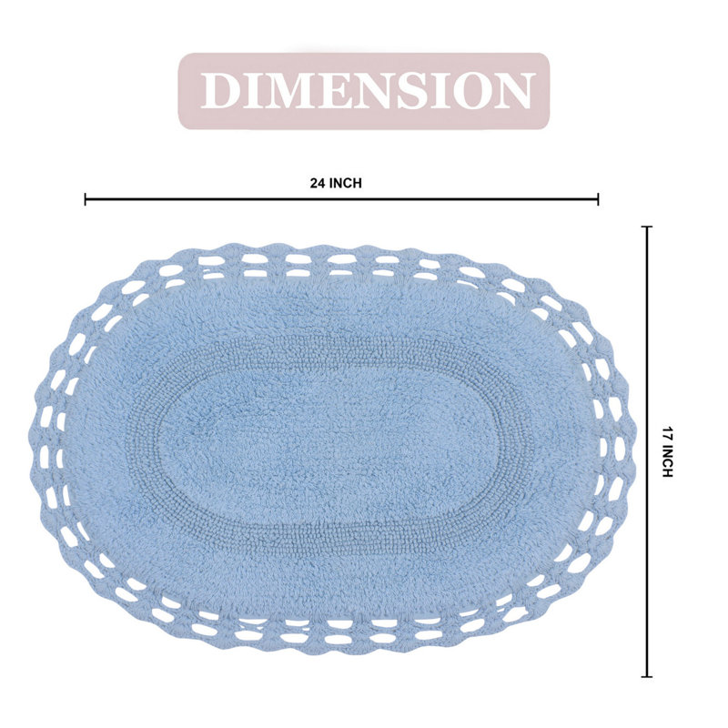 Tapis de bain doux, l 17 po x L 24 po, bleu