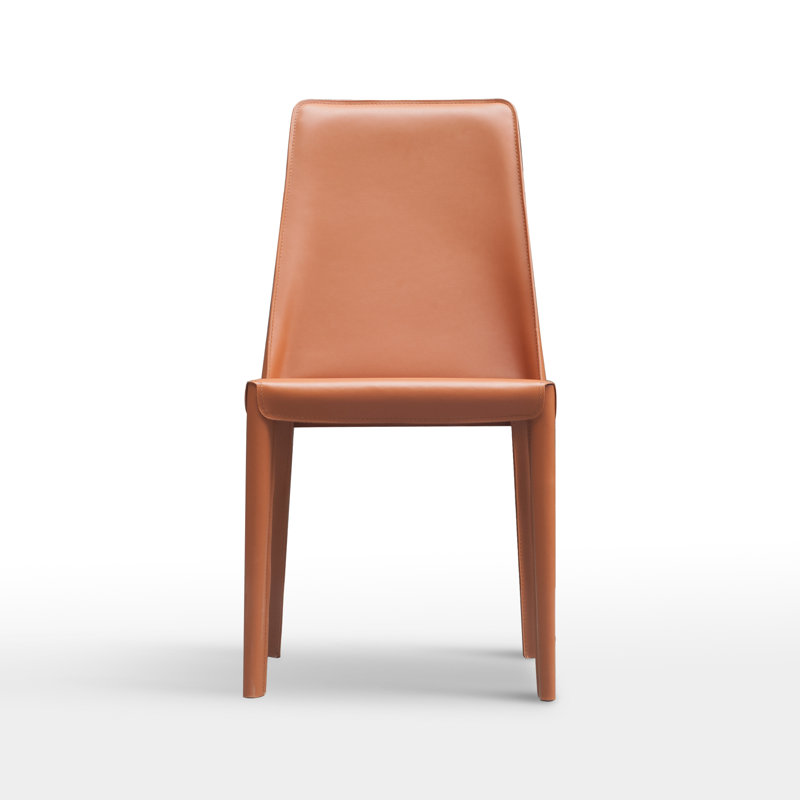 Chaise d'appoint en cuir, Orangé