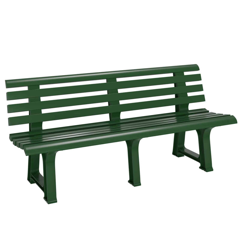 Clero Plastic Outdoor Bench, Green