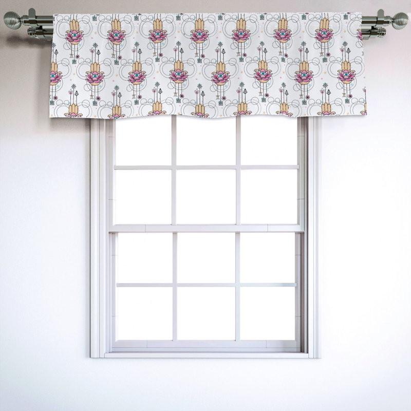Sateen Floral Ruffled Window Valance