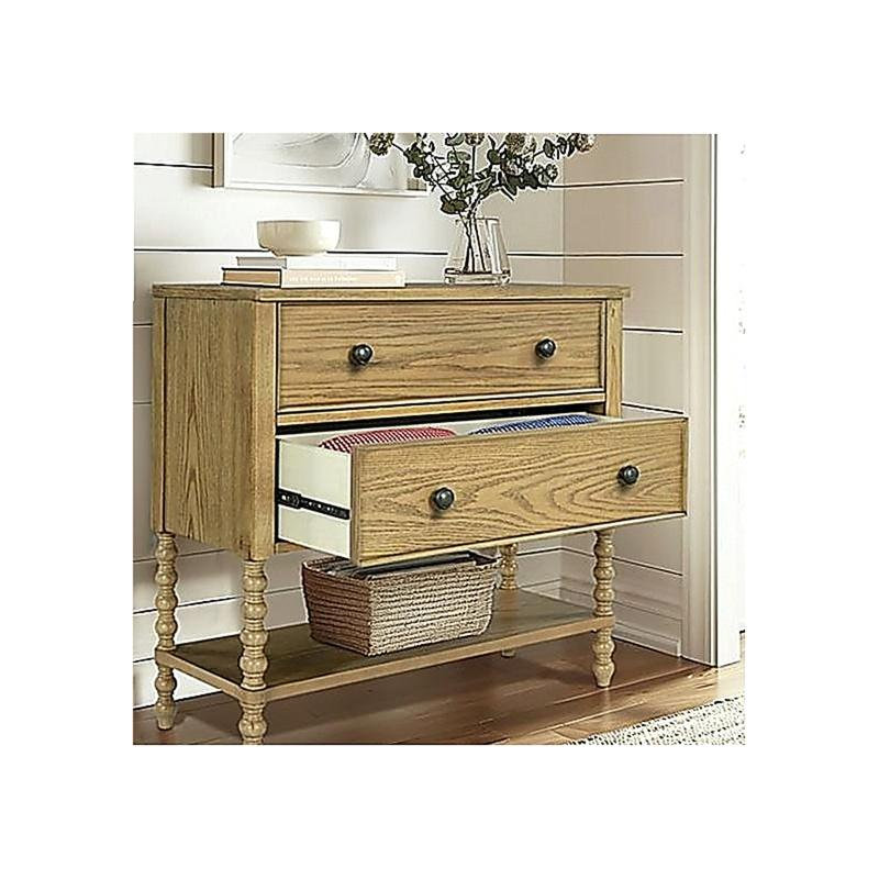 Commode décorative 2 tiroirs Naturel Voir ci-dessous