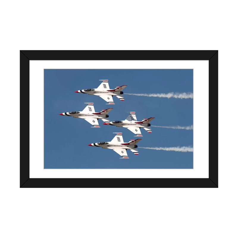 « the us air force thunderbirds fly », reproduction de photo sur toile, H 16 po x l 24 po x P 1 po, Blanc