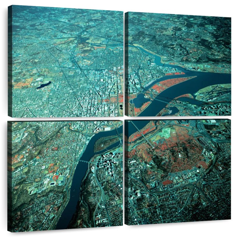 Sireci Washington DC Aerial View, 45" H x 45" W